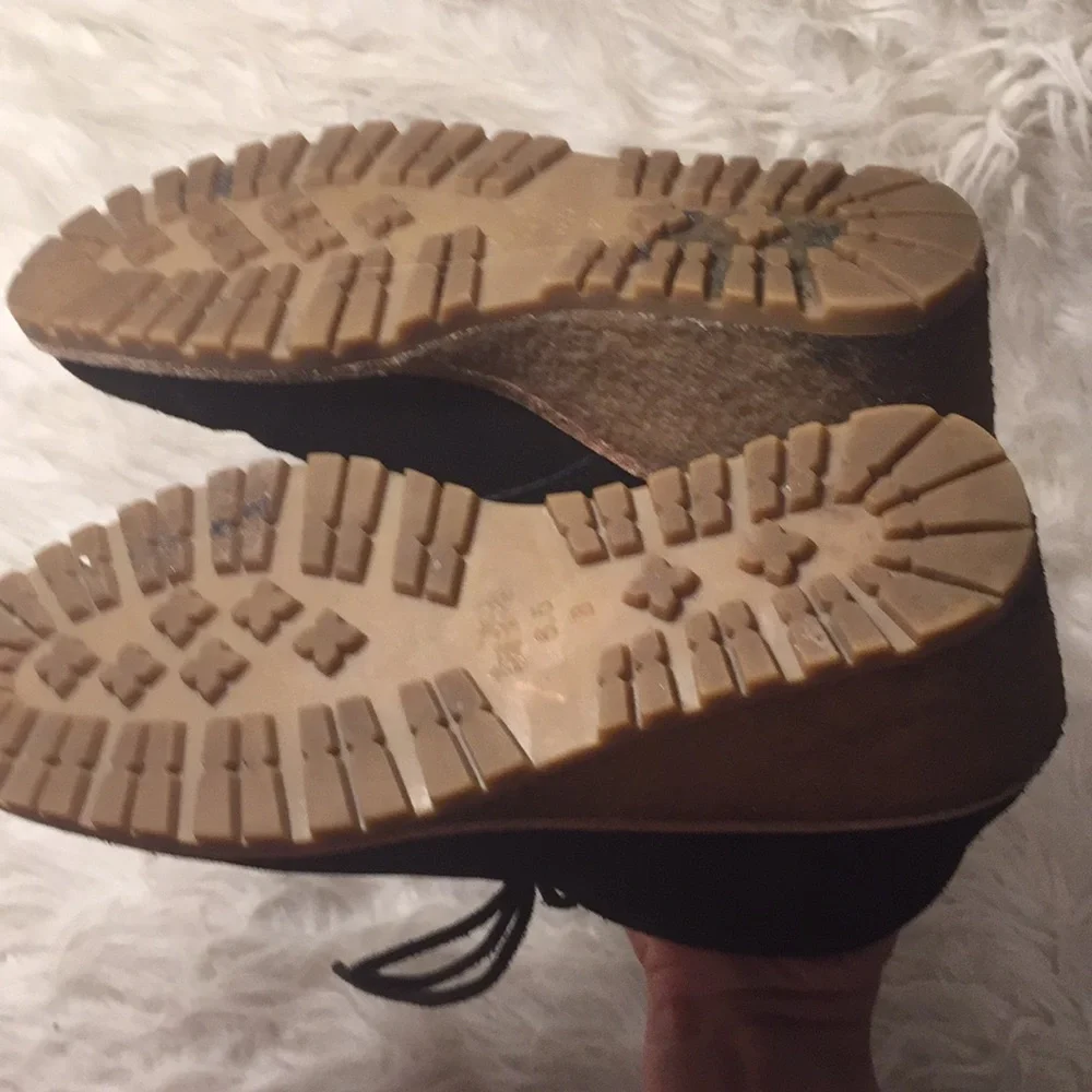 Coach karson suede lace up wedges